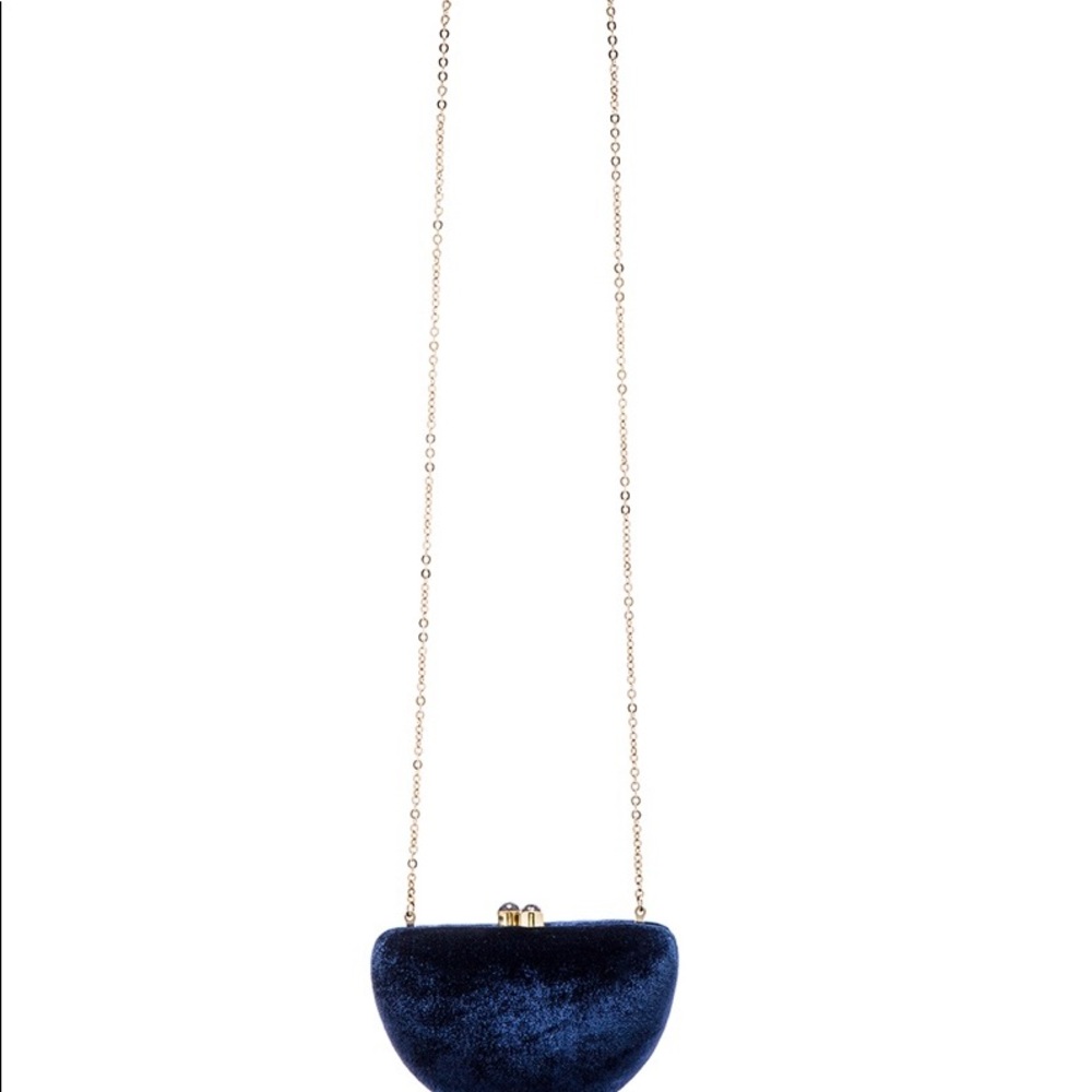 Hoss Intropia Velvet Clutch in Navy Blue